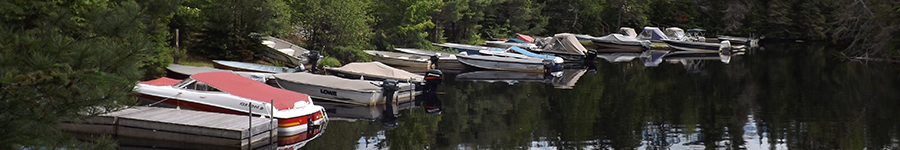 Beautiful boats anchored at Portage Resort